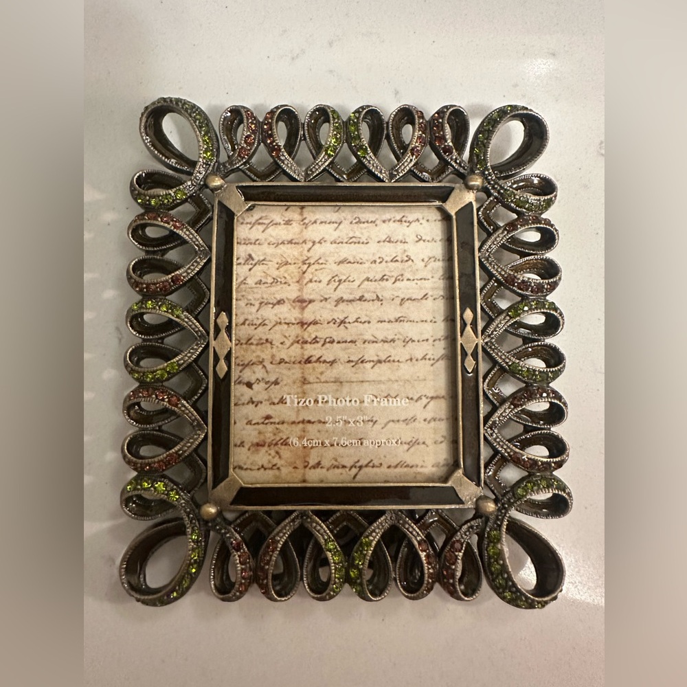 Tizo Designs Italian Vintage Photo Frame with Crystal Accents